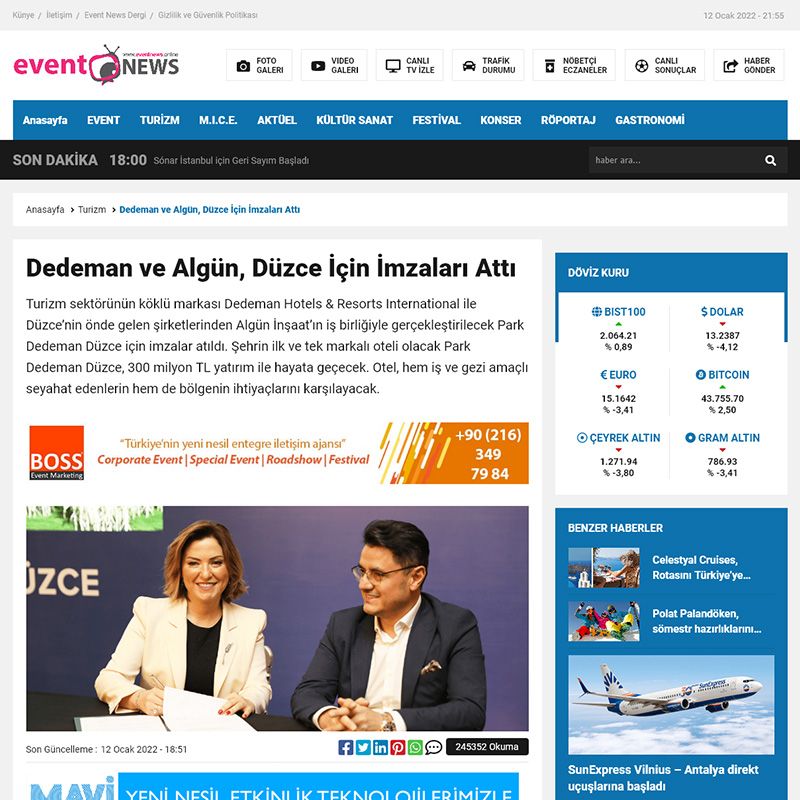 Dedeman ve Algün, Düzce İçin İmzaları Attı