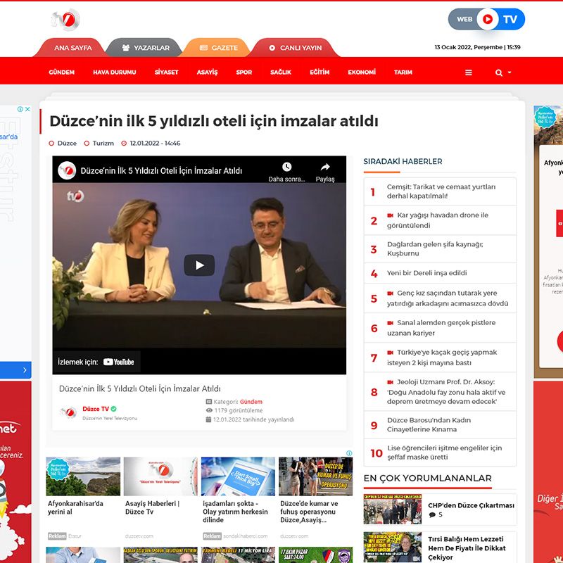 Düzce’nin ilk 5 yıldızlı oteli için imzalar atıldı 