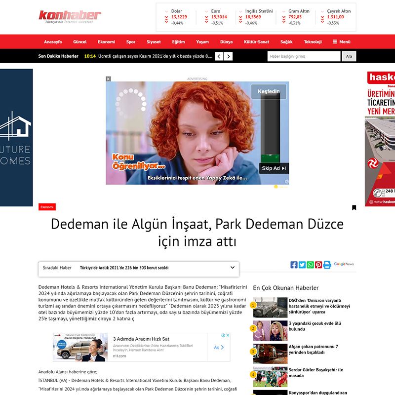 Dedeman ile Algün İnşaat, Park Dedeman Düzce için imza attı