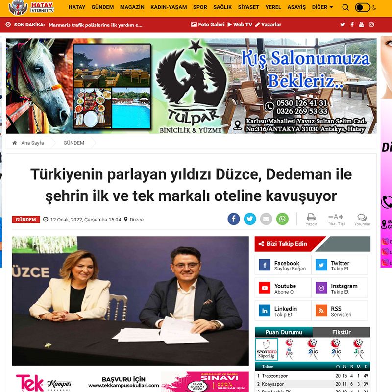 Türkiyenin parlayan yıldızı Düzce, Dedeman ile şehrin ilk ve tek markalı oteline kavuşuyor