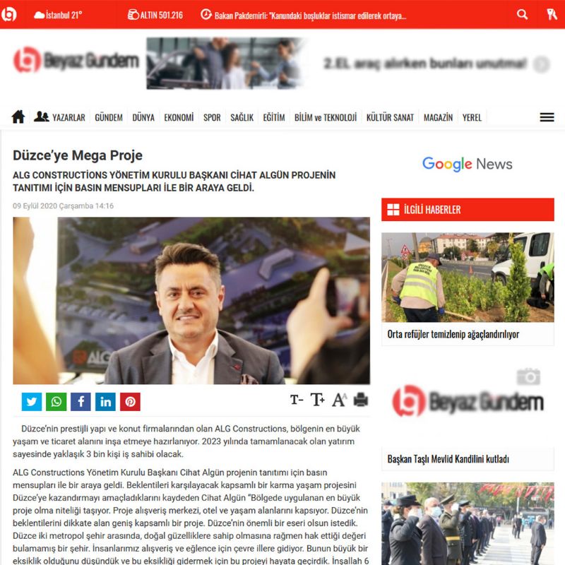 Düzce’ye Mega Proje