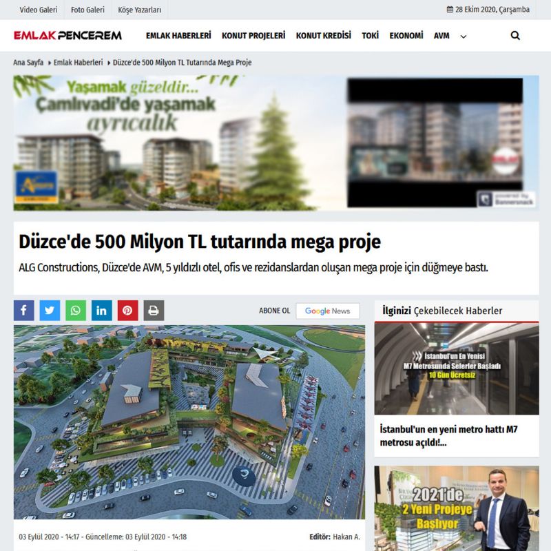 Düzce'de 500 Milyon TL tutarında mega proje