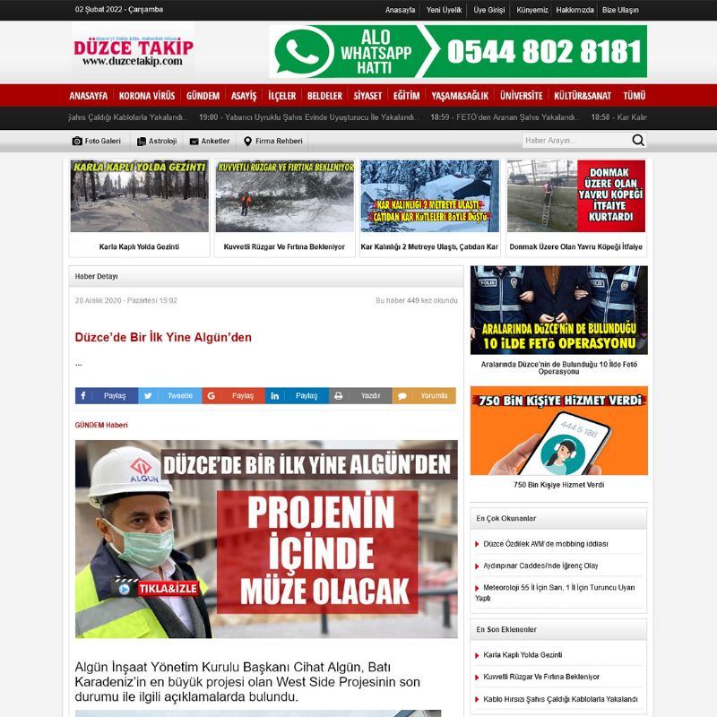 Düzce’de Bir İlk Yine Algün’den