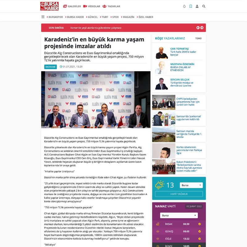 Karadeniz’in en büyük karma yaşam projesinde imzalar atıldı 