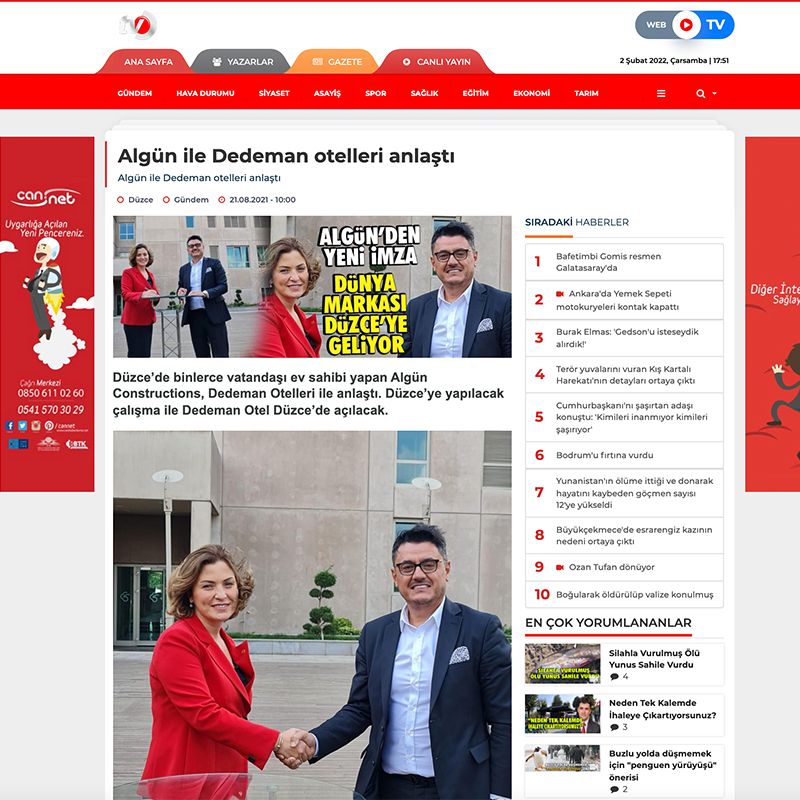  Algün ile Dedeman otelleri anlaştı 