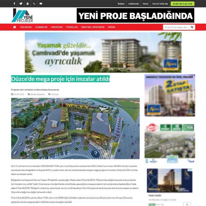Düzce'de mega proje için imzalar atıldı