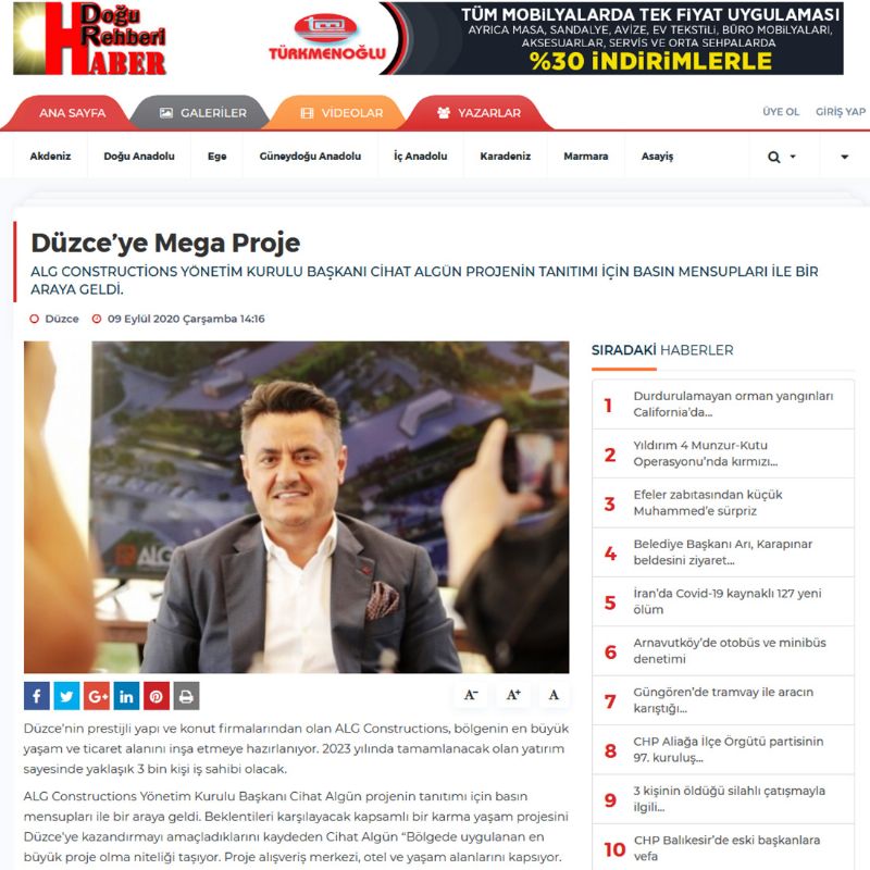 Düzce’ye Mega Proje