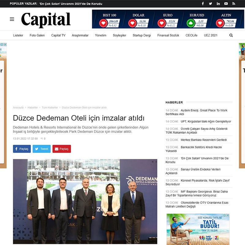 Düzce Dedeman Oteli için imzalar atıldı