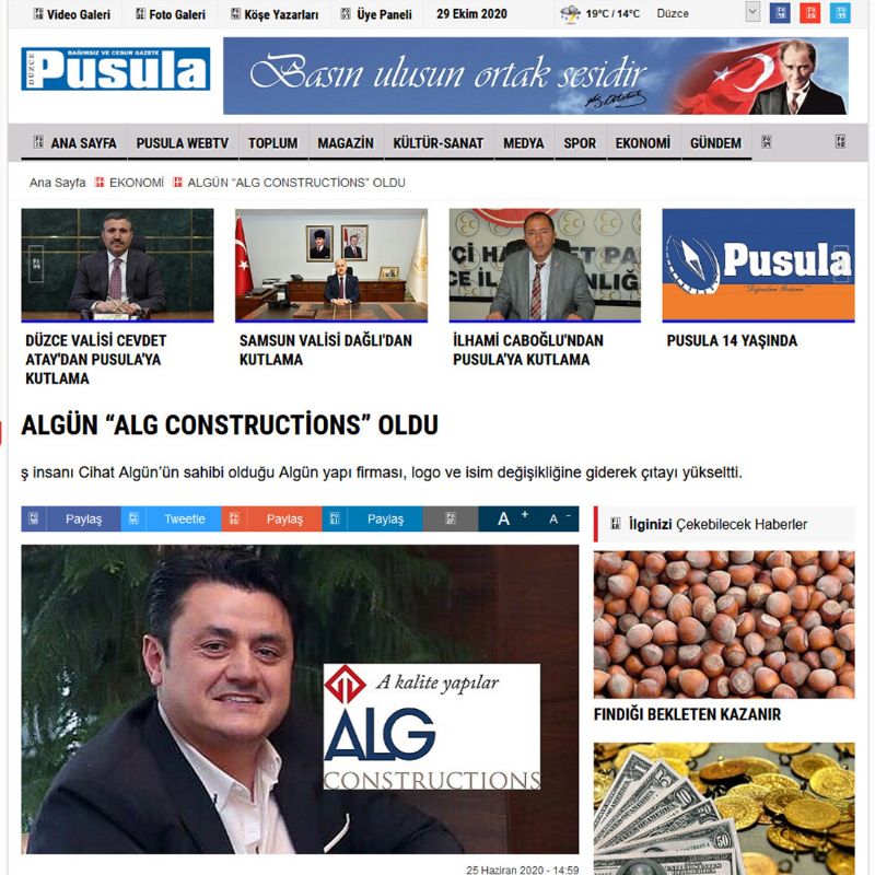 ALGÜN “ALG CONSTRUCTİONS” OLDU 
