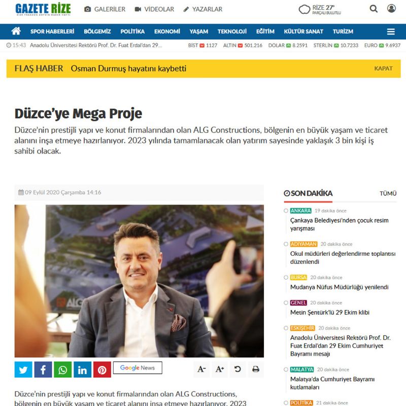 Düzce’ye Mega Proje