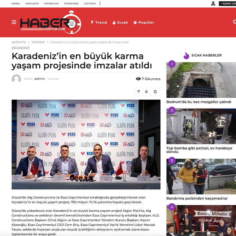 Karadeniz’in en büyük karma yaşam projesinde imzalar atıldı 