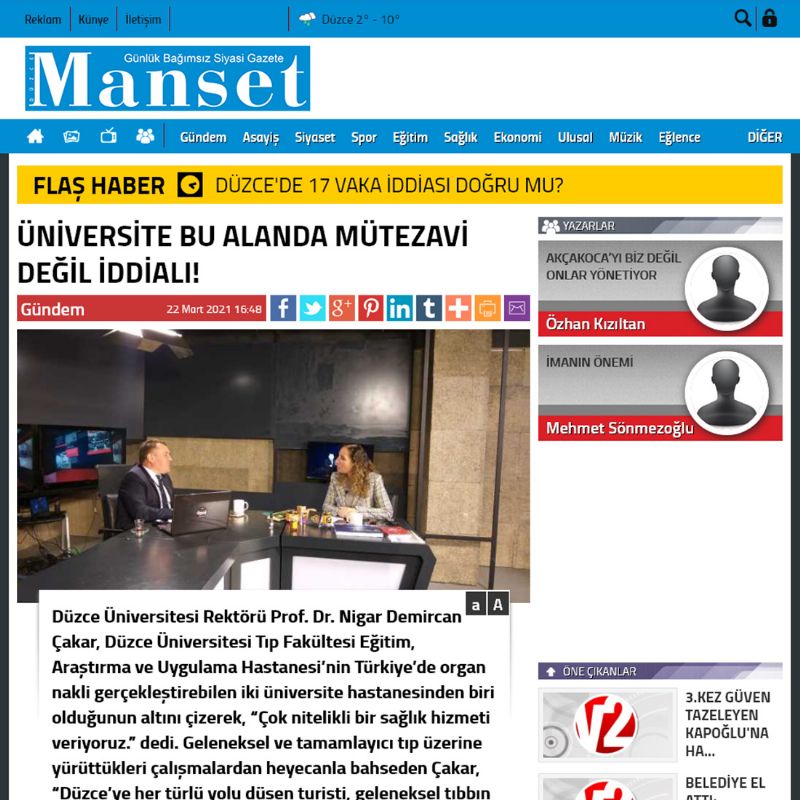 ÜNİVERSİTE BU ALANDA MÜTEZAVİ DEĞİL İDDİALI! 
