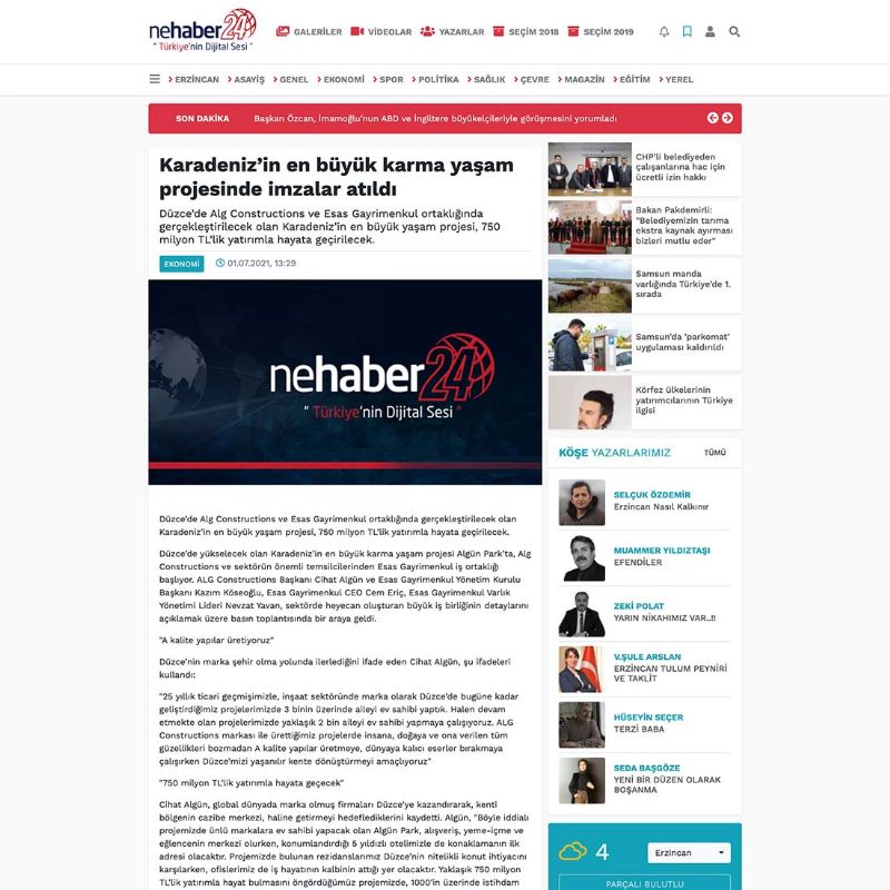  Karadeniz’in en büyük karma yaşam projesinde imzalar atıldı 