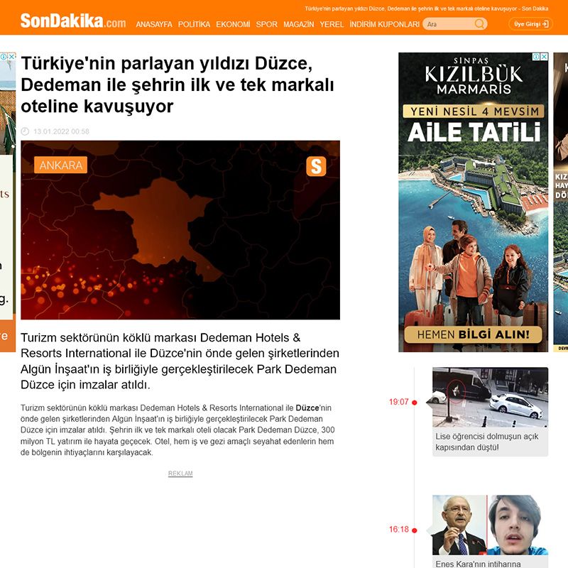 Dedeman ile Algün İnşaat, Park Dedeman Düzce için imza attı