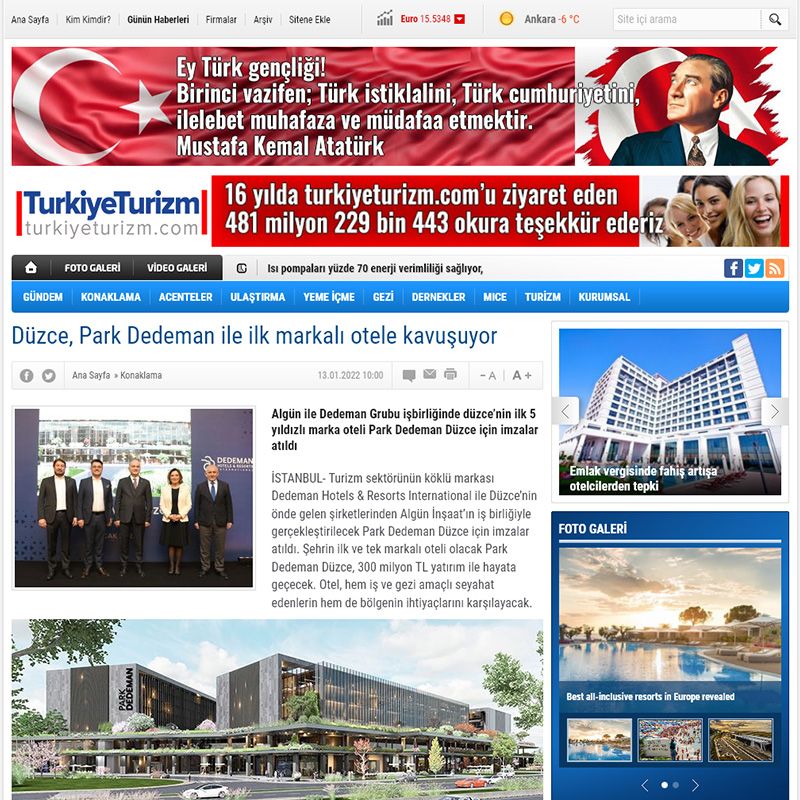 Düzce, Park Dedeman ile ilk markalı otele kavuşuyor