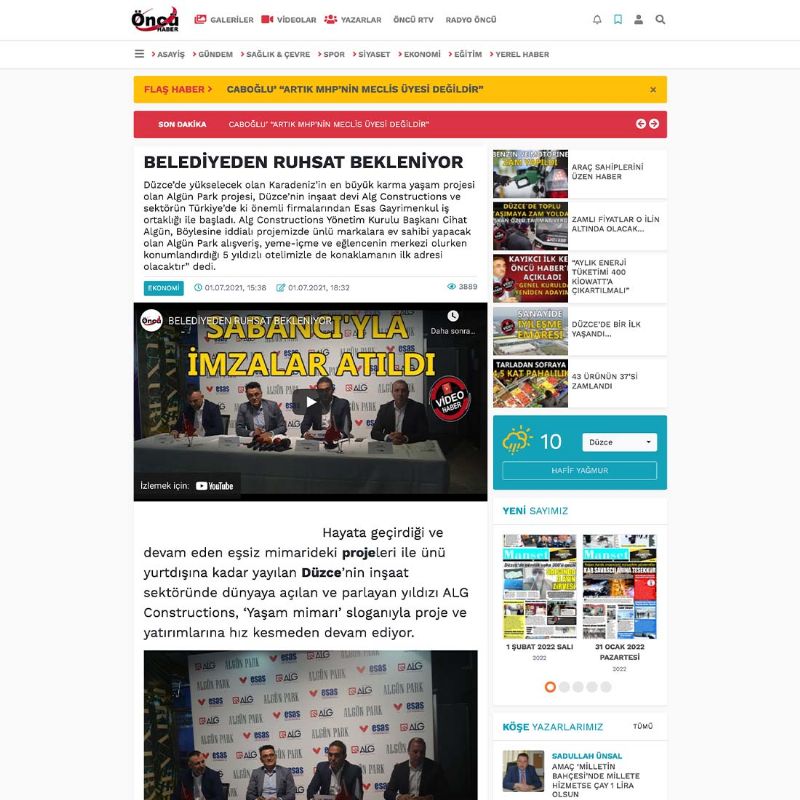 BELEDİYEDEN RUHSAT BEKLENİYOR 