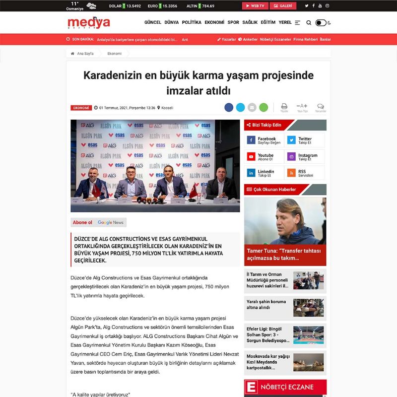 Karadeniz’in en büyük karma yaşam projesinde imzalar atıldı 