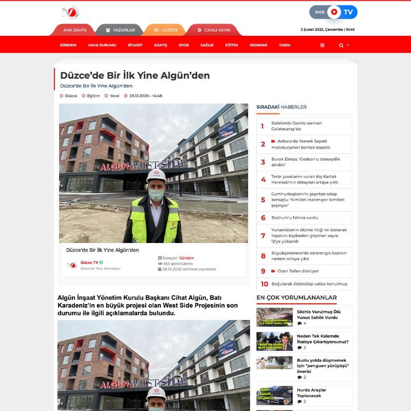Düzce’de Bir İlk Yine Algün’den 