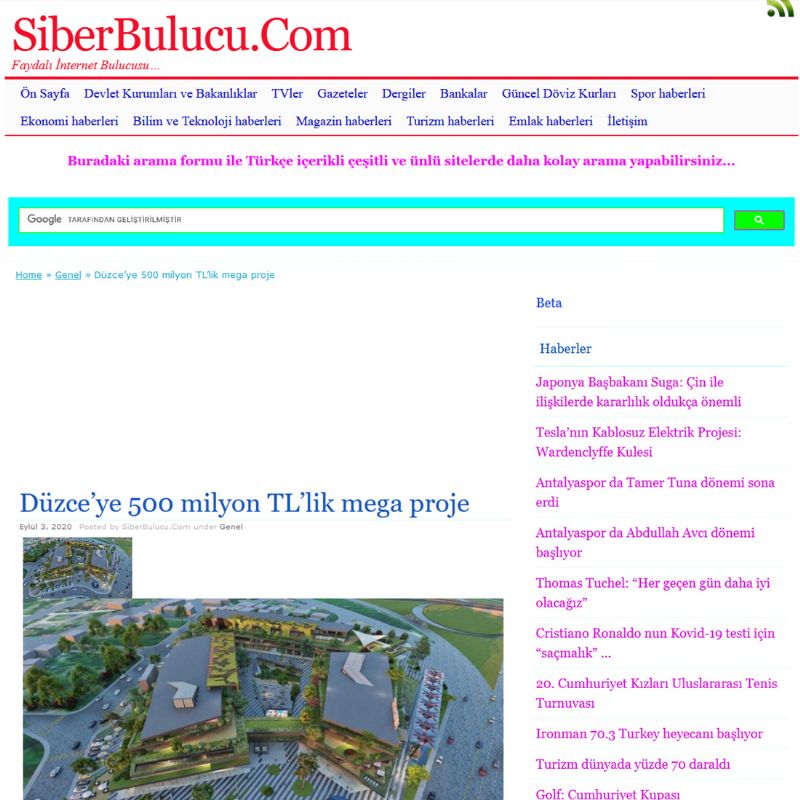 Düzce’ye 500 milyon TL’lik mega proje 
