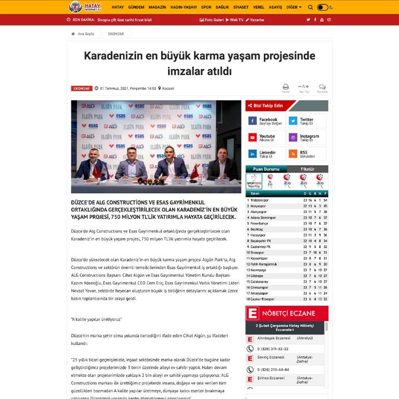 Karadeniz’in en büyük karma yaşam projesinde imzalar atıldı 