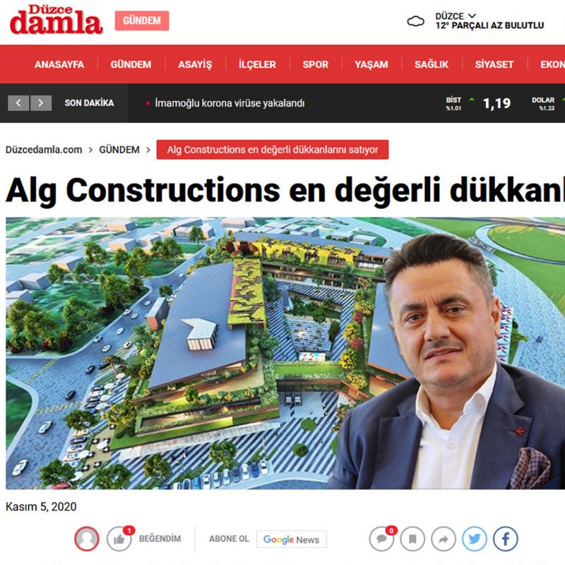 Alg Constructions en değerli dükkanlarını satıyor 