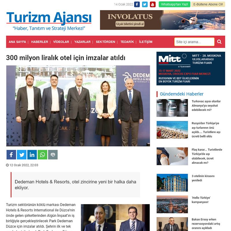 300 milyon liralık otel için imzalar atıldı
