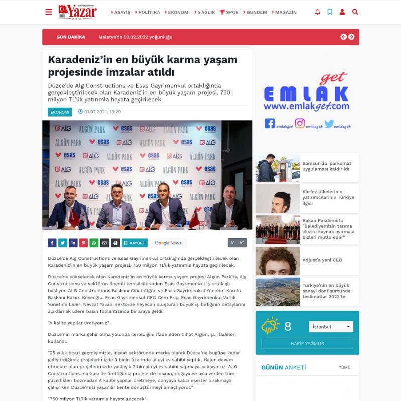  Karadeniz’in en büyük karma yaşam projesinde imzalar atıldı 