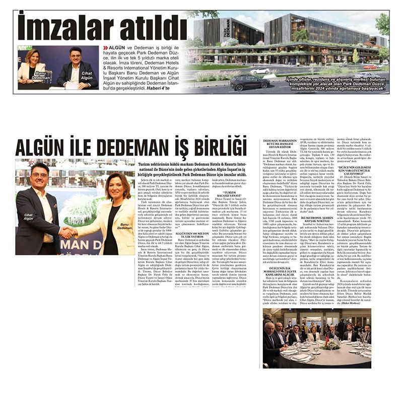 İMZALAR ATILDI