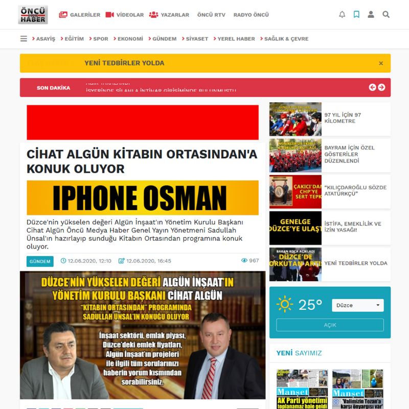 CİHAT ALGÜN KİTABIN ORTASINDAN'A KONUK OLUYOR 