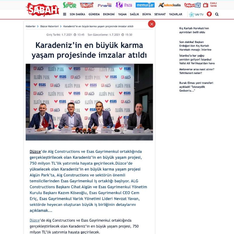Karadeniz’in en büyük karma yaşam projesinde imzalar atıldı 