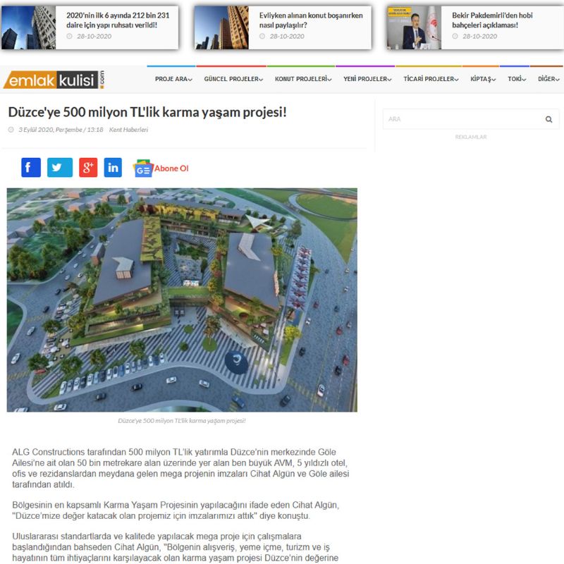 Düzce'ye 500 milyon TL'lik karma yaşam projesi! 