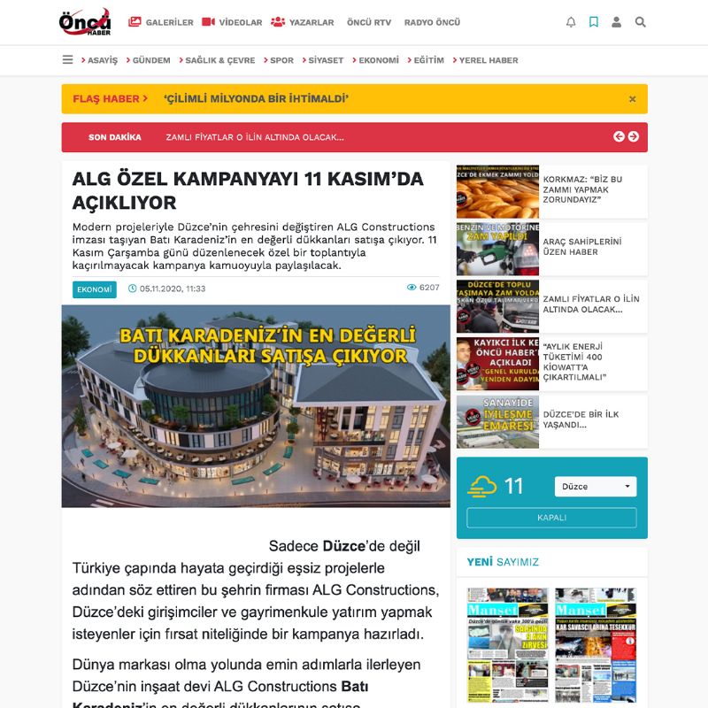 ALG ÖZEL KAMPANYAYI 11 KASIM’DA AÇIKLIYOR 