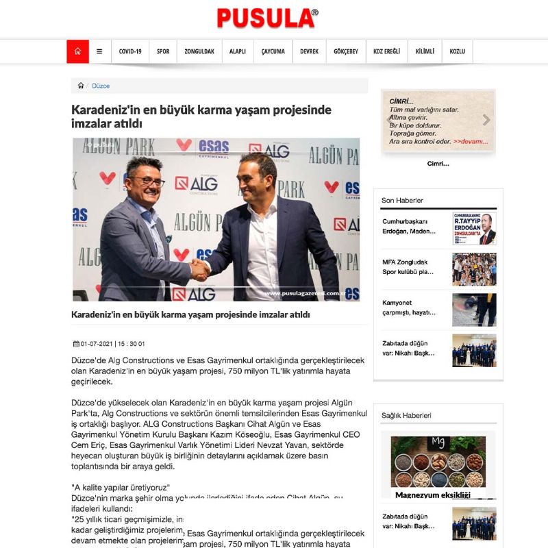 Karadeniz’in en büyük karma yaşam projesinde imzalar atıldı 