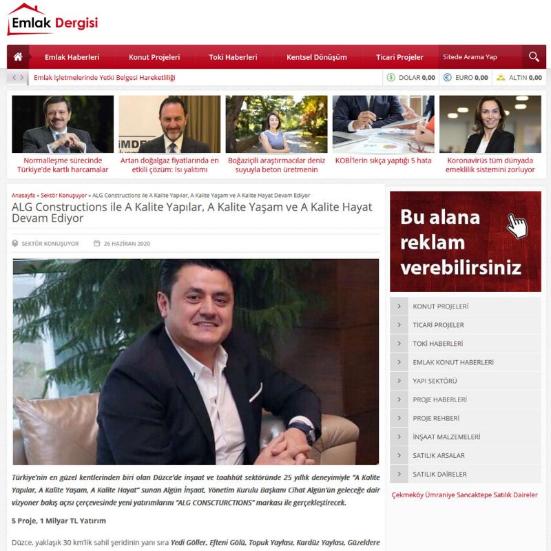ALG Constructions ile A Kalite Yapılar, A Kalite Yaşam ve A Kalite Hayat Devam Ediyor 