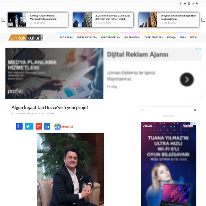Algün İnşaat'tan Düzce'ye 5 yeni proje! 