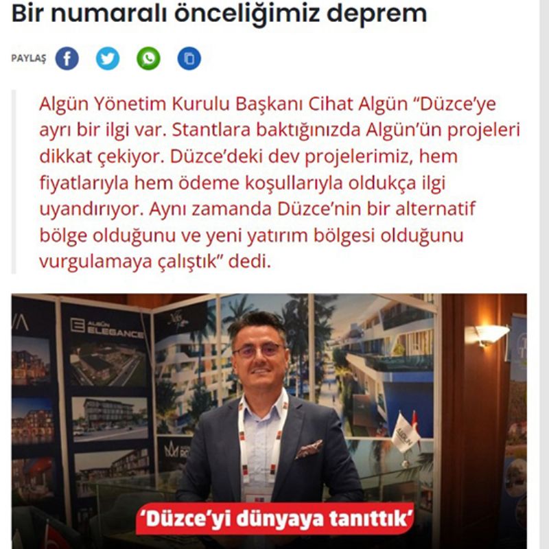 Bir numaralı önceliğimiz deprem