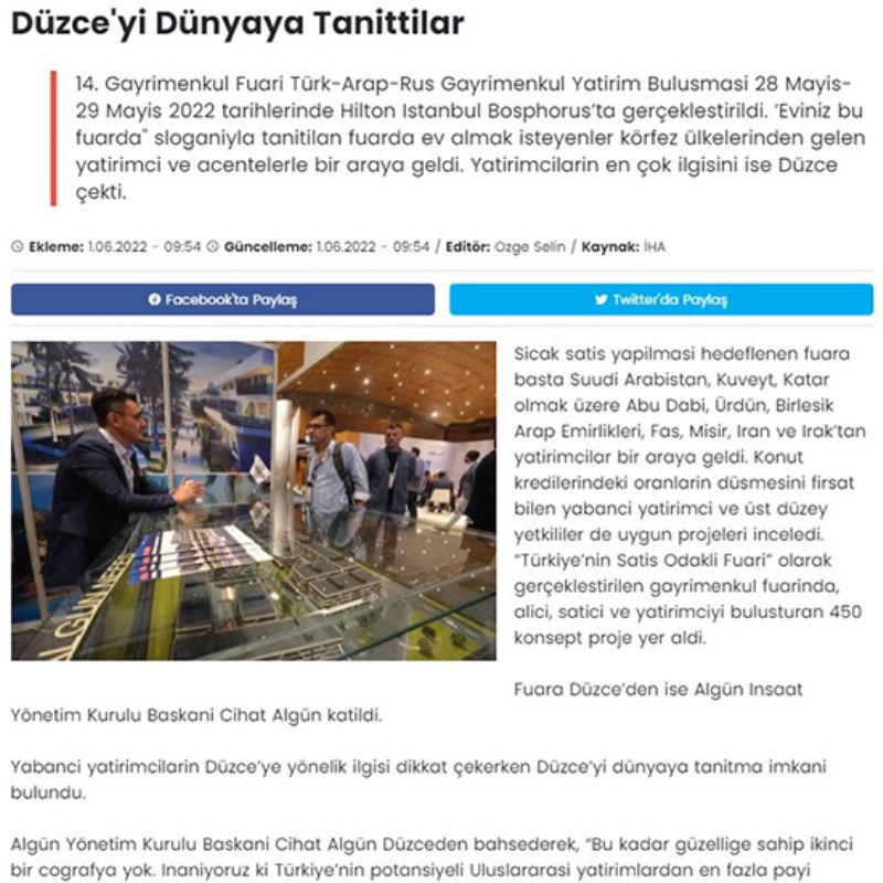 Düzce'yi Dünyaya Tanittilar